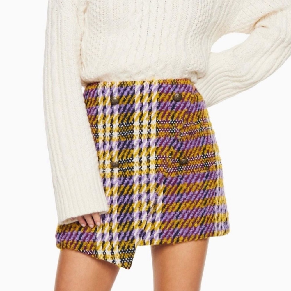 NWT Ramy Brook Plaid Wool Blend Flossie Skirt Size 4